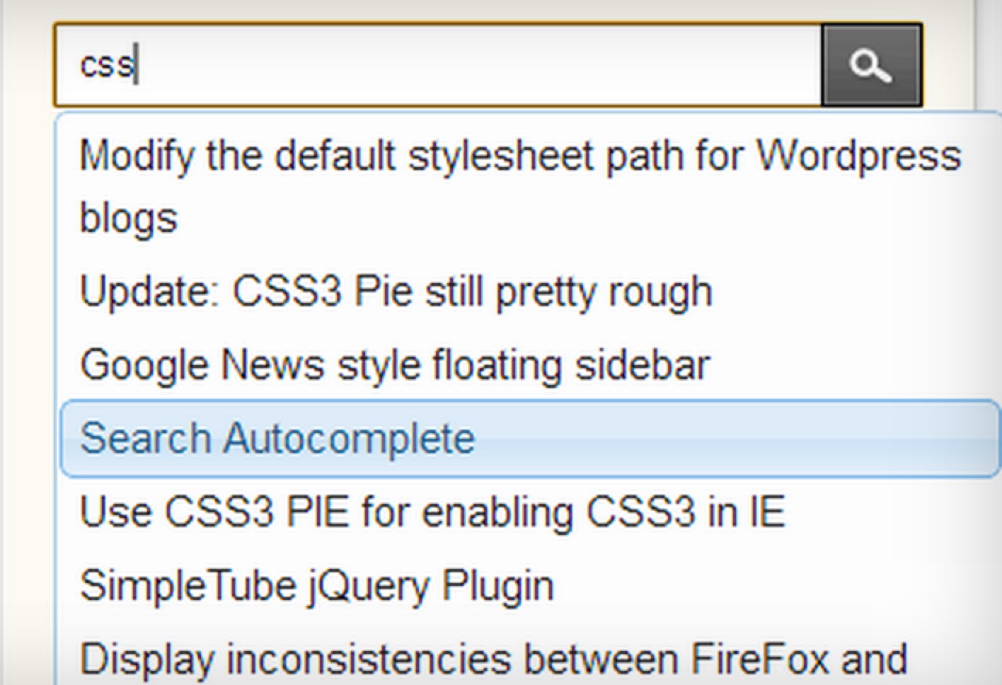 Search Autocomplete PlugIn - WordPress ToolTipp
