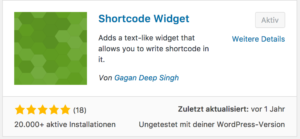 Shortcode Widget PlugIn