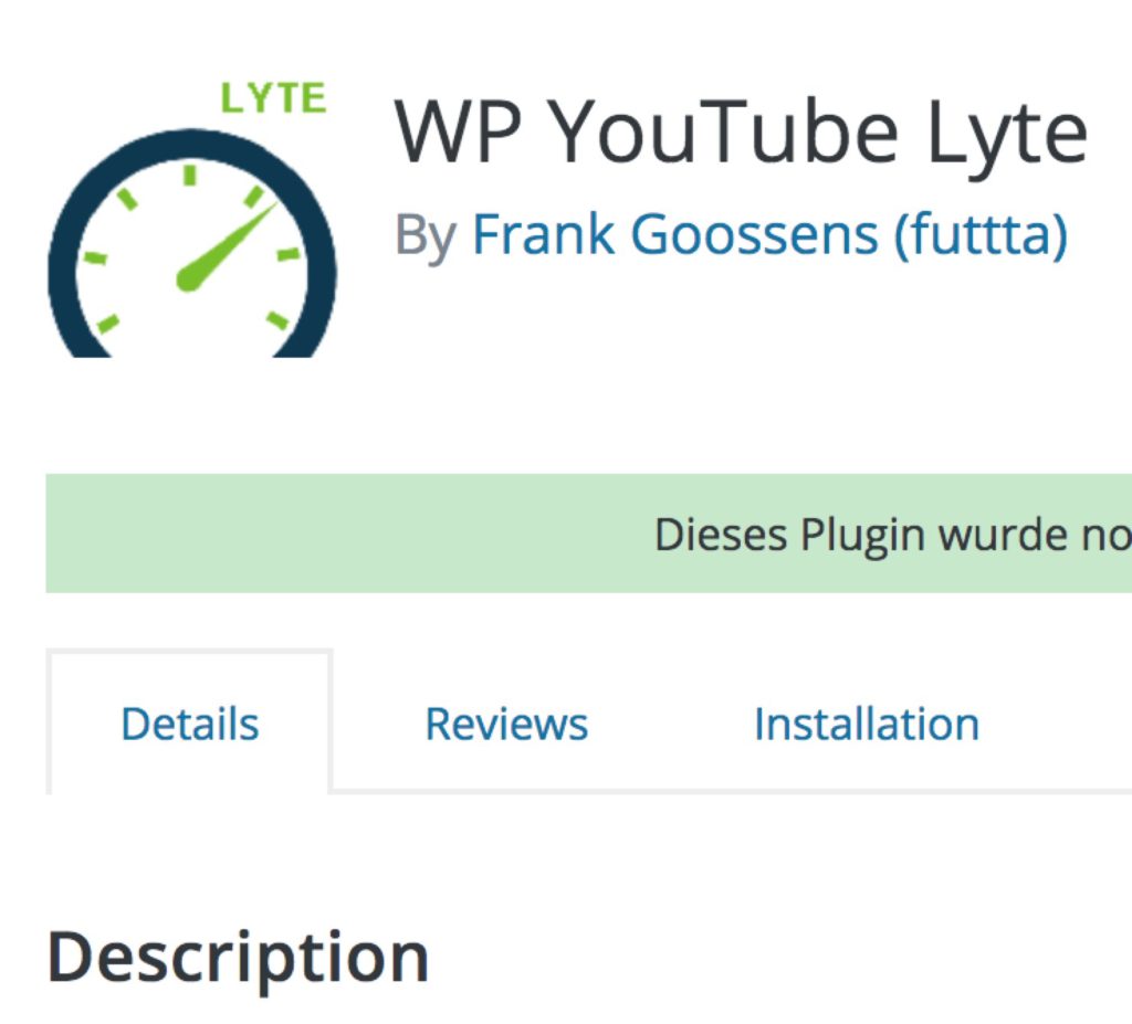 WP YouTube Lyte - WordPress Tool Tipp - Markus Dreesen